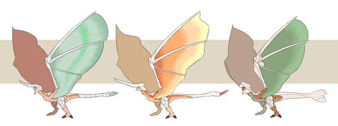 Lasuul’s Strike Wing form!
To his right are his Attack and Shield Class morphs