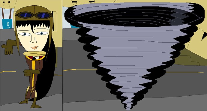 Pliot Woman Azel's Spinning Tornado !